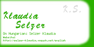 klaudia selzer business card